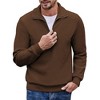 COOFANDY Men's Quarter Zip Up Pullover Mock Neck Long Sleeve Sweater Casual Corduroy Polo Sweatshirt - 4 of 4
