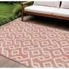 Salmon And Ivory Geometric Washable Indoor Outdoor Area Rug - 2 of 4