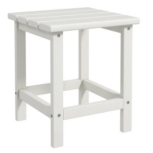 18'' White Square Patio End Table, Weather Resistant Outdoor HDPE Table - 1 of 4