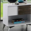 22" End Table with High Gloss Panels, Open Shelf, and Drawer Storage for Contemporary Living Room - 4 of 4
