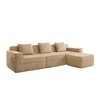 Modular 3-Seater L-Shaped Sectional Sofa, Cloud Couch, 1 Ottoman - 3 of 4