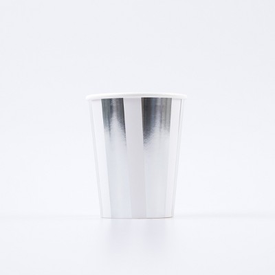 Meri Meri Silver Stripe Cups (Pack of 8)