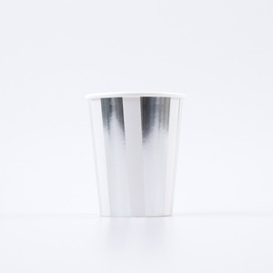 Meri Meri Silver Stripe Cups (Pack of 8) - 1 of 3