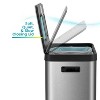 Home Zone Living 19 Gallon Stainless Steel Dual Trash and Recycling Can with CleanAura Odor Control and Soft Close Lid, Silver - 4 of 4