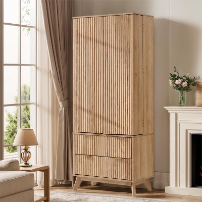 SinCiDo 72" Pantry Cabinet, Kitchen Pantry Storage Cabinet, with 10 Door Shelves & 2 Drawers, Wood Cupboard for Kitchen & Living Room