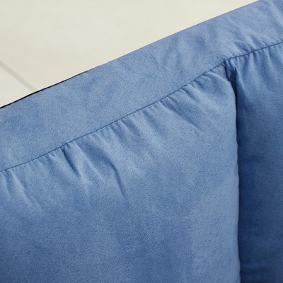 Blue Linen Armless Sleeper Sofa with Metal Frame