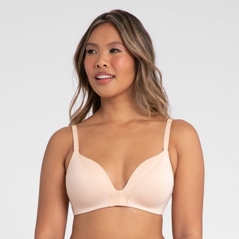 All.You. LIVELY Women's All Day Deep V No Wire Bra - Toasted Almond 34B