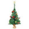 Aghana Digitals 25.2" Green PVC Christmas Tree with 20 LED Lights, 4 Lighting Modes, Gold/Red - 4 of 4