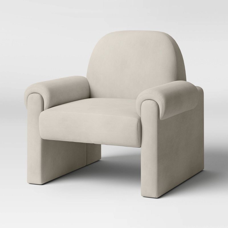 Sculptural Accent Chair Velvet Tan - Threshold&#8482;, 1 of 6