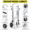 Clearance, 3 in 1 Aluminum Folding Hand Truck, Heavy Duty Convertible Dolly Cart, Collapsible, Rubber Wheels - 2 of 4