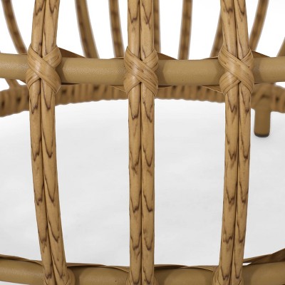Ottawa Light Brown Faux Rattan Boho Coffee Table