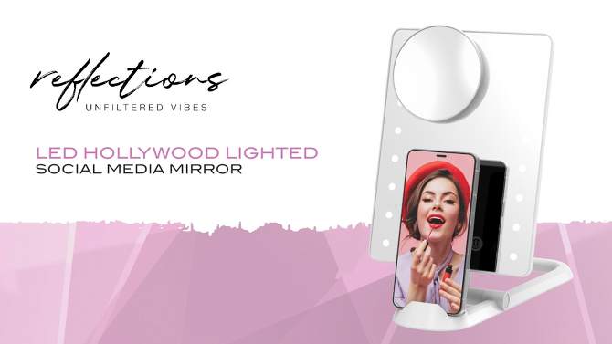 Conair LED Hollywood Lighted Social Media Makeup Mirror - White, 2 of 17, play video