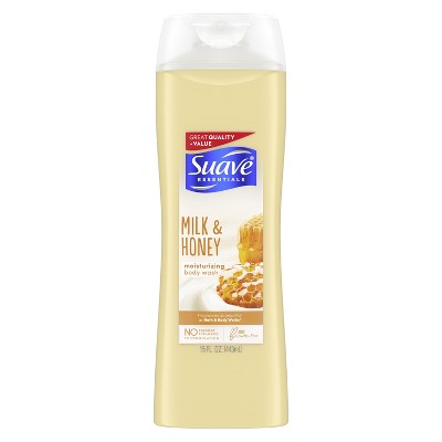 Suave Essentials Body Wash Milk and Honey, 15 oz