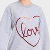 Girls' Long Sleeve Valentine's Day 'Love' Dress - Cat & Jack™ Heather Gray - 2 of 4