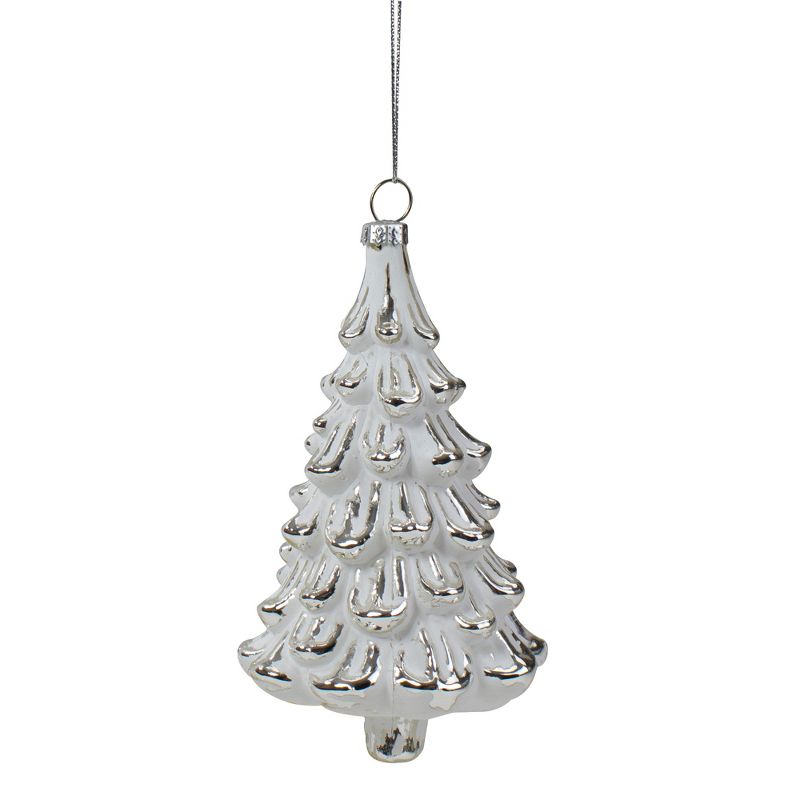 Northlight 6.75" Silver and White Christmas Tree Ornament, 1 of 4
