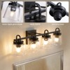 Ludomide Matte Black Bathroom Vanity Light - 4-Light Wall Sconce with Clear Glass Shades for Bathroom Mirror/Bedroom/Living Room - 4 of 4