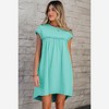 Amaryllis Women’s Ruffle Sleeve V Neck Mini Dress Tiered Hem Pink Green Leaf Print Relaxed Fit Lightweight - 4 of 4