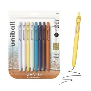 uniball™ Zento Retractable No Smear Liquid Black Ink Gel Pens 8pk