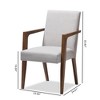 Set of 2 Andrea Mid-Century Modern Upholstered Wooden Armchair - Grayish Beige - Baxton Studio: Polyester, Rubberwood Frame, 250lb Capacity - 4 of 4