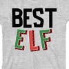 Santa's Favorite Best Elf Crew Neck Short Sleeve Athletic Heather Unisex Youth T-shirt - 2 of 2