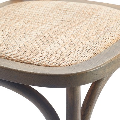 Elmhurst Armless Cross Back Rattan Dining Chairs, Set of 2