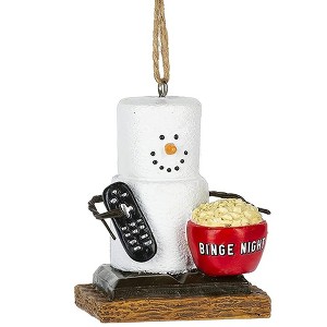 Ganz Smores Binge Tv Snowman Resin Holiday Christmas Ornament, 2.75" - 1 of 1