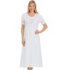 Collections Etc Smocked Bust Embroidered Floral Heart Short Sleeve Nightgown - 4 of 4