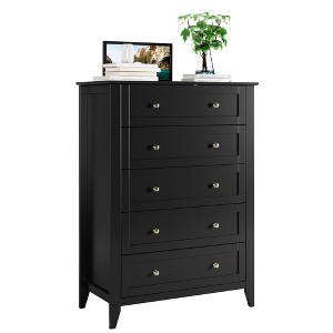 Dresser for Bedroom with 6 Drawers, 31.5" Farmhouse Chest of Drawers Closet with Metal Handle, Wooden Dresser Organizer, for Bedroom, Living Room - 1 of 4