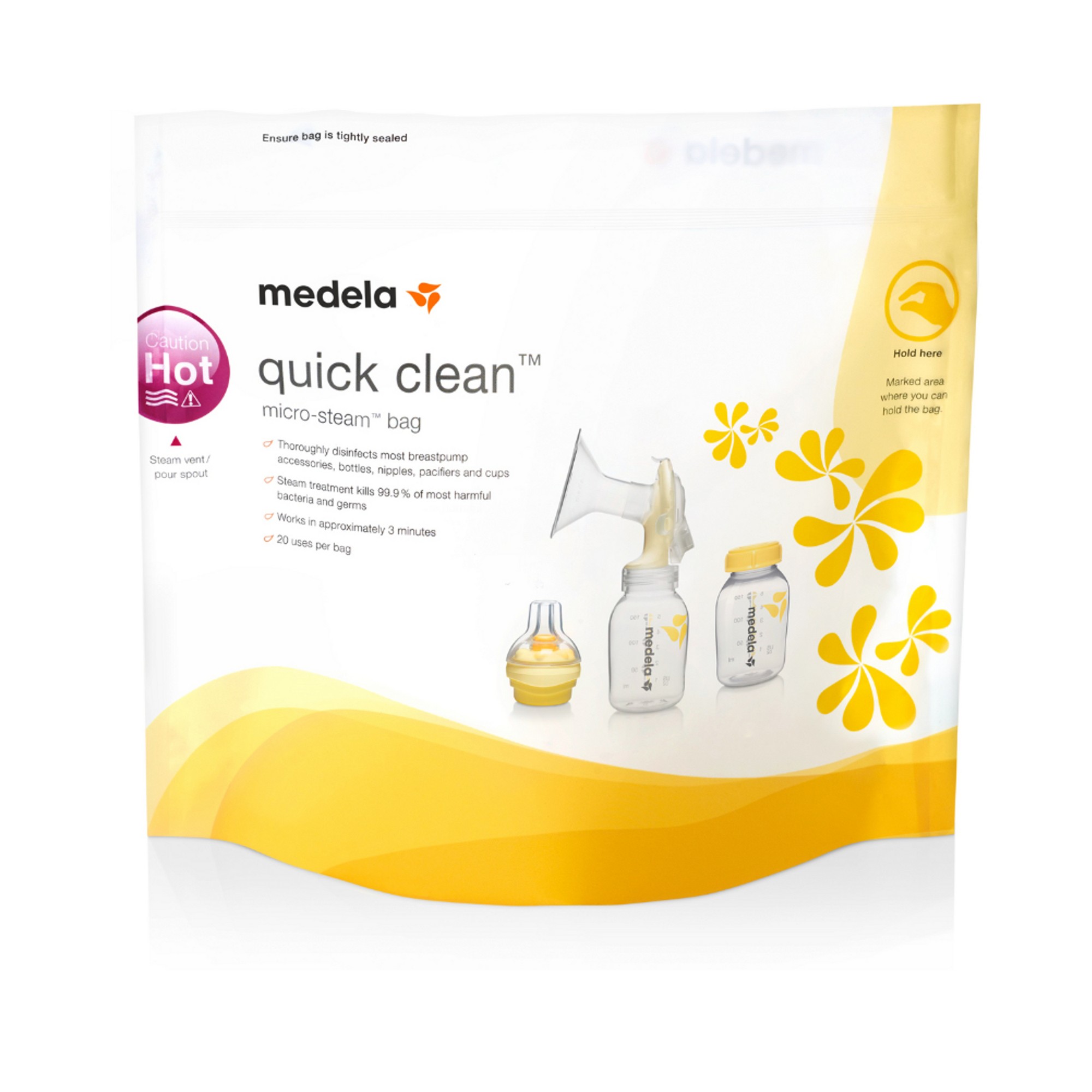 Medela 5ct Quick Clean Micro-Steam Sanitizing Bags, 3.000 inche