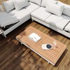 POVISON 55" Modern Wood Outdoor Coffee Table, Gray Metal Frame and Acacia Wood Table Top, All-Weather Resistant - 2 of 4