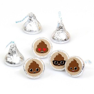 Big Dot of Happiness Party 'Til You're Pooped - Poop Emoji Party Round Candy Sticker Favors - Labels Fits Chocolate Candy (1 sheet of 108) - 1 of 4