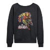 Women's - Marvel - Iron Man Sketch Lightweight French Terry Wide Neck Long Sleeve Shirt - 2 of 4