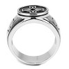 Slickblue Polished Men’s Ring, Stainless Steel Cross Design with Jet Crystal, Bold Statement Jewelry, Sizes 9-12 - 3 of 4