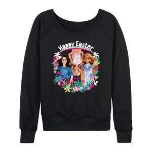 Women's - Barbie - Easter Lightweight French Terry Wide Neck Long Sleeve Shirt - 1 of 4