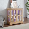 KWPZQEB Accent Cabinet with 2 Glass Doors, Farmhouse Display Cabinet with Adjustable Shelves, Buffet Sideboard, Wooden Floor Cabinet for Home - 4 of 4