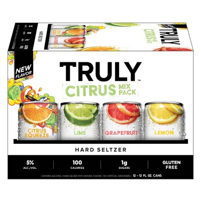 Truly Hard Seltzer Citrus Mix Pack - 12pk/12 fl oz Slim Cans