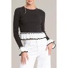 Women's bell sleeve color block sweater - In The Beginning - 2 of 4