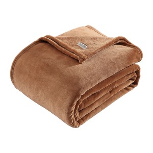 Kenneth Cole Reaction Plush Fleece Blanket (Solid-Ginger Orange)-Twin - 1 of 4