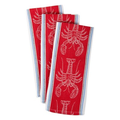 3pk Cotton Lobster Jacquard Dishtowel Set - Design Imports