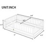 CAVINAS Twin Size Wood Montessori Bed,Modern Floor Bed with Fence and Door,Toddler Bed for Bedroom,White - 3 of 4
