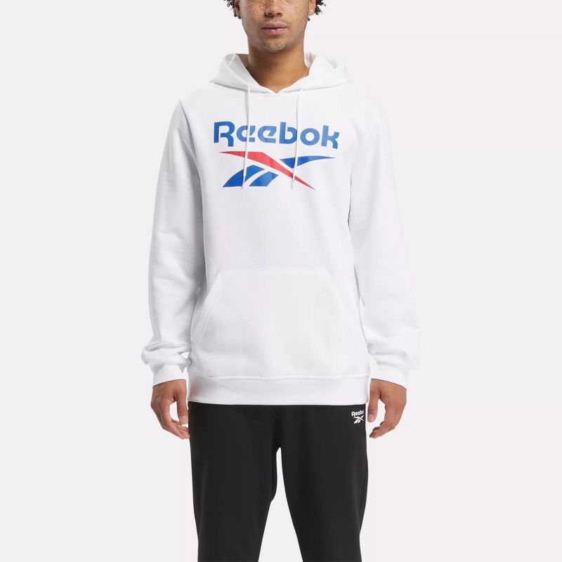 Reebok Identity Fleece Stacked Logo Pullover Hoodie Mens, 2 of 8