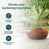 HC Companies Versatile 21 Inch Round Natural Decorative Plastic Outdoor Garden Hose Storage Pot with Side Hole for Faucet Connection - 3 of 4