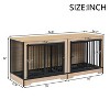 Kumasinova 74.8" XL Large Dog Crate Furniture,Dog Cage with Two Rooms,Dog Kennel Indoor for Multiple Dogs,Dog Crates with Divider&Trays,Black+Natural - 2 of 4