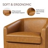 Vipbear Set of 1/2 Swivel Barrel Accent Chair,Round Chenille/Faux Leather Living Room Arm Chairs,Modern Upholstered Comfty Chairs,Small Club Armchair - 3 of 4