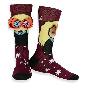 Harry Potter Socks Luna Lovegood 3D Spectrespecs Glasses Mid-Calf Crew Socks 1 Pair Fits Shoe Size 8-12 Multicolored - 1 of 4