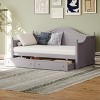 VYNXARIA Gray Twin Size Wood Daybed with 2 Storage Drawers and Handrail - Ideal Wooden Sofa Bed for Living Room and Bedroom - 3 of 4