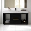39.4" Wall-Mounted Bathroom Vanity with Sintered Stone Countertop, 2 Drawers & Open Shelves, Metal Handles (Faucet Not Included) - 2 of 4