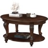Sapphtopaz Coffee Tables for Living Room Wood Oval Coffee Table Dining Table 2 Tier Open Storage Solid Wood Table for Home Small Space - 3 of 4