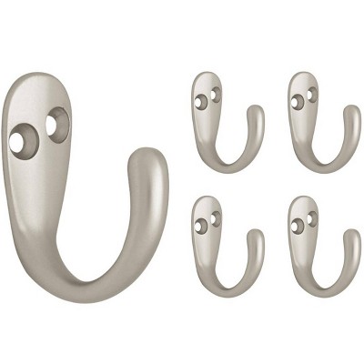 Franklin Brass 5pk Single Prong Robe Decorative Hooks Nickel