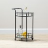 mDesign Metal Rolling Food and Beverage Bar Cart with Glass Shelves - image 2 of 4